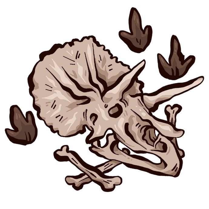 Tricera-skull (3 x 2.8 in.)